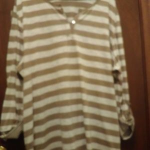 Faded Glory 3X striped 3/4 sleeve top